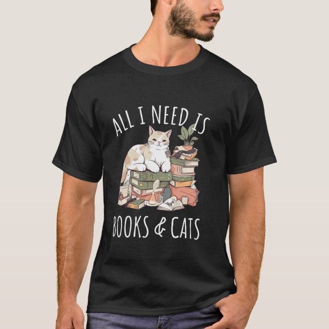 Allt jag behöver är böcker & katter Kvinnor som lä T Shirt (Framsida)