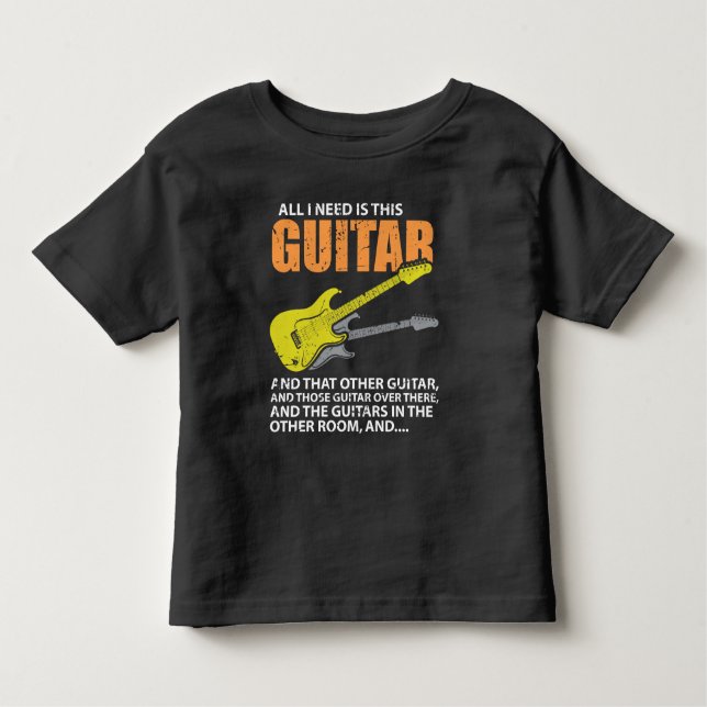 Allt jag behöver är Guitar Guitarist T Shirt (Framsida)