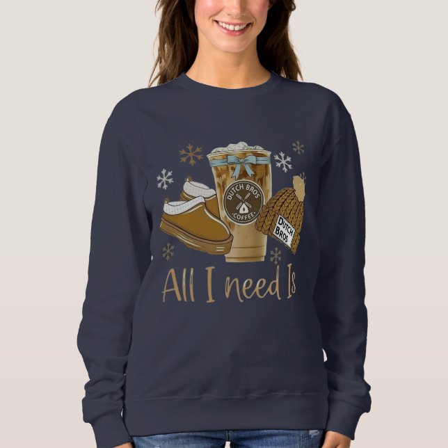 Allt jag behöver är iskaffe t shirt (Framsida)
