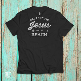 Allt jag behöver är Jesus och stranden Kristet cit T Shirt