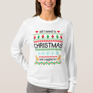 Allt jag behöver är jul och Capybaras Ugly Sweater T Shirt