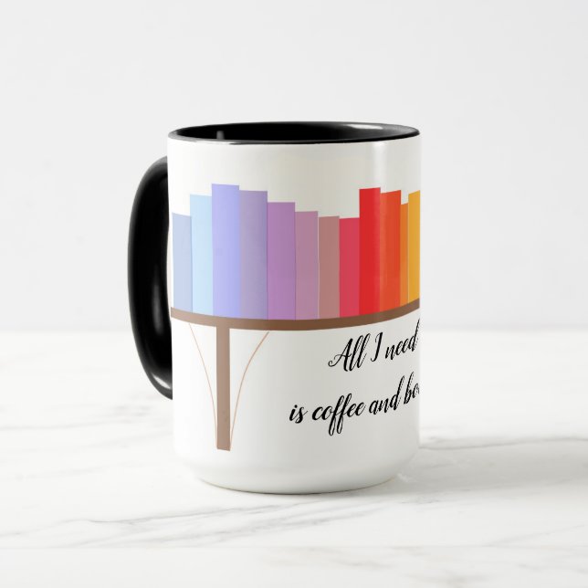 Allt jag behöver är kaffe och böcker mugg (Framsida vänster)