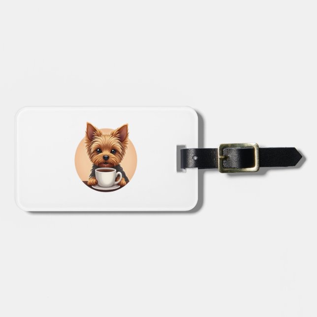 Allt jag behöver är kaffe och min Yorkie Bagagebricka (Horisontell Framsida)