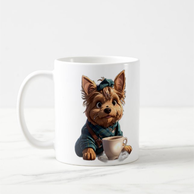 Allt jag behöver är kaffe och min Yorkie Kaffemugg (Vänster)