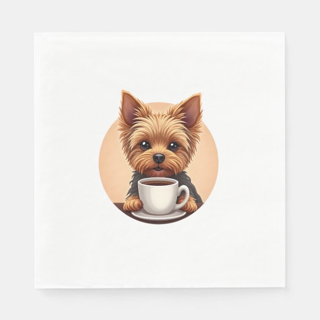 Allt jag behöver är kaffe och min Yorkie Pappersservett (Framsidan)