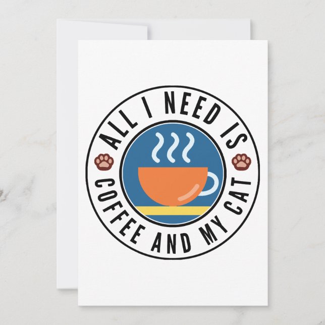 Allt jag behöver är kaffe och mitt katt inbjudningar (Framsida)