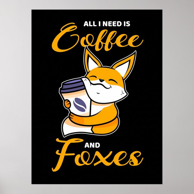 Allt jag behöver är kaffe och rävar poster (Framsidan)