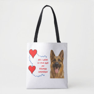 Allt jag behöver är Kärlek och mina tyska 🐾 👜 ❤️ Tygkasse