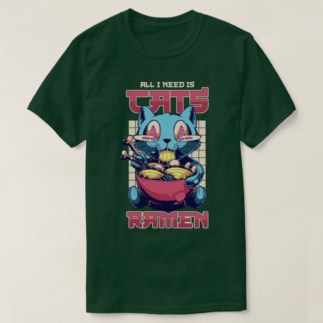 Allt jag behöver är katter t shirt (Design framsida)