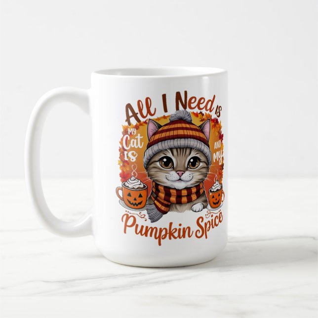 Allt jag behöver är min katt och min roliga T-shir Kaffemugg (Vänster)