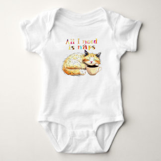 Allt jag behöver är Naps: Sömnig Kattillustration T Shirt