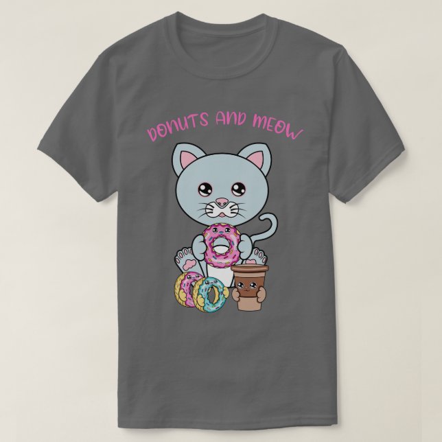 Allt jag behöver är nötter och katter och donötter t shirt (Design framsida)