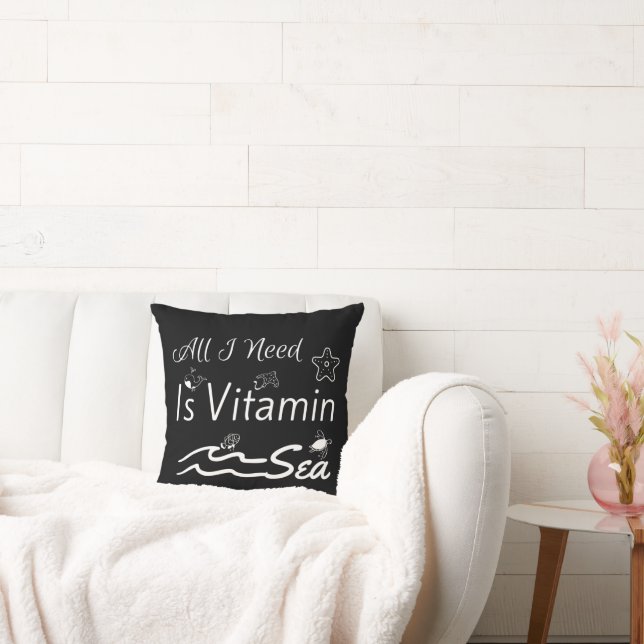 Allt jag behöver är vitaminhavet Dekorativ kudde (Soffa)