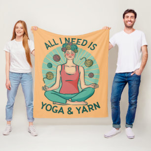 Allt jag behöver är Yoga och Yarne Phrase Fleecefilt