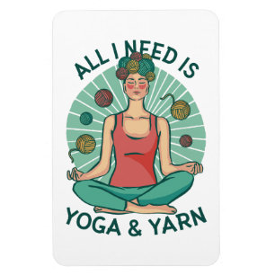 Allt jag behöver är Yoga och Yarne Phrase Magnet