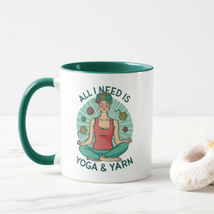 Allt jag behöver är Yoga och Yarne Phrase Mugg