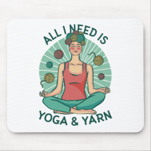 Allt jag behöver är Yoga och Yarne Phrase Musmatta