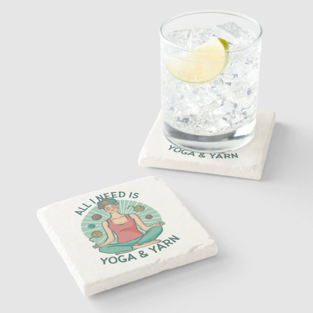 Allt jag behöver är Yoga och Yarne Phrase Stenunderlägg (Sidan)