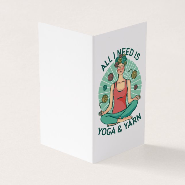 Allt jag behöver är Yoga och Yarne Phrase Visitkort (Utsida)