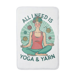 Allt jag behöver är Yoga & Yarn Badrumsmatta