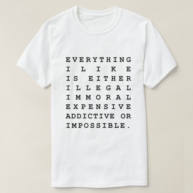 Allt jag gillar t shirt (Design framsida)