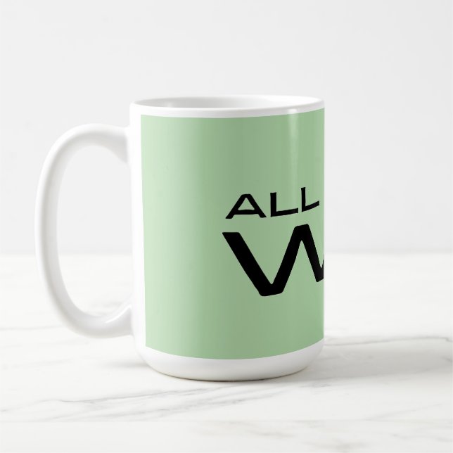 "Allt jag gör är att vinna" Minimalistisk motivera Kaffemugg (Vänster)