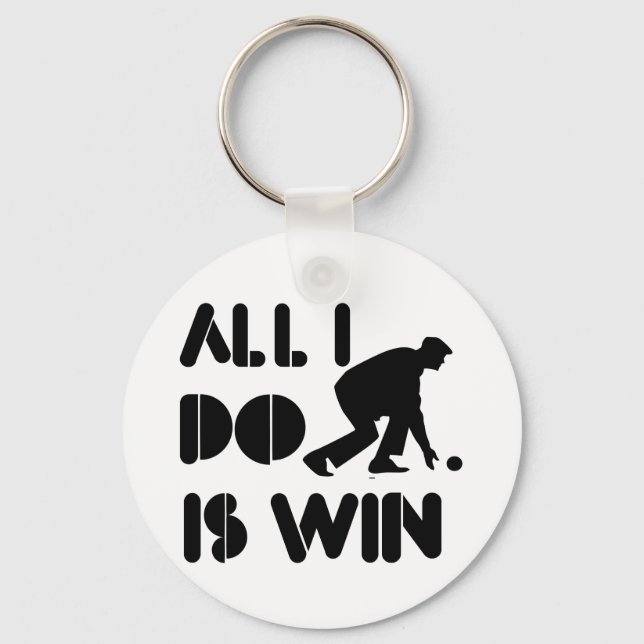 Allt jag gör är vinning på Gräsmatta bowling Nyckelring (Framsida)