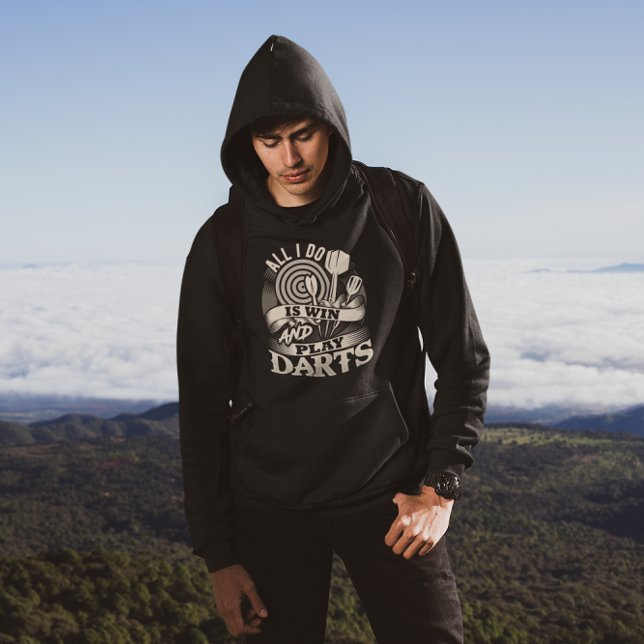 Allt jag gör är Win and Play Darts - Förbundemästa Hoodie (Skapare uppladdad)