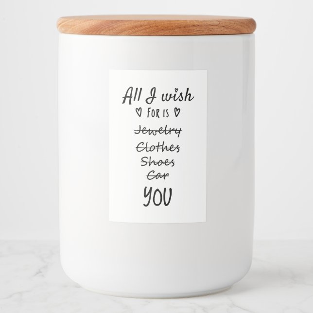 Allt jag önskar är du mat etikett (Framsida)