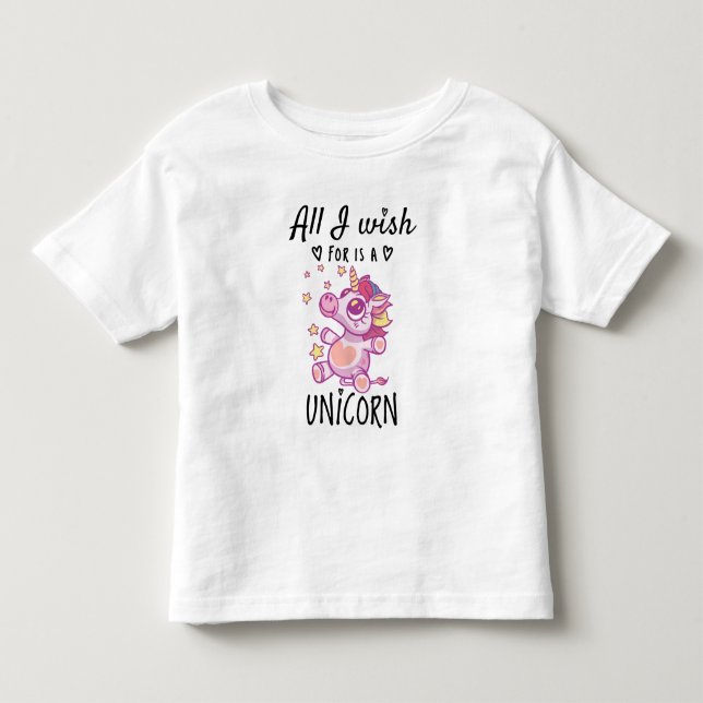 Allt jag önskar är en enhörning t shirt (Framsida)