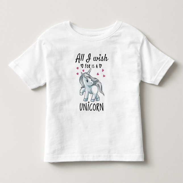 Allt jag önskar är en Enhörning T Shirt (Framsida)