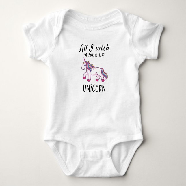 Allt jag önskar är en Enhörning T Shirt (Framsida)