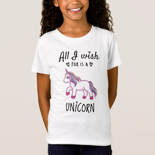 Allt jag önskar är en Enhörning T Shirt (Framsida)