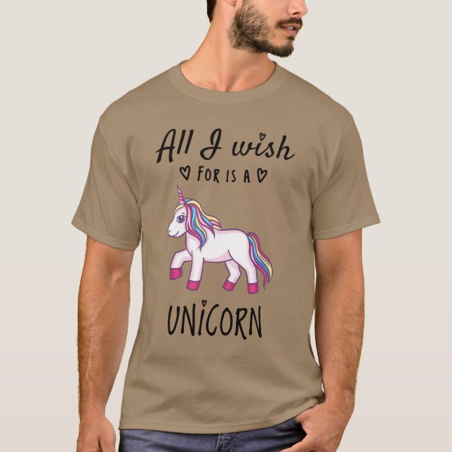 Allt jag önskar är en Enhörning T Shirt (Framsida)