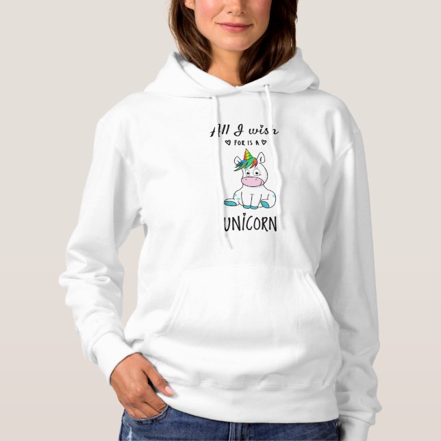 Allt jag önskar är en enhörning t shirt (Framsida)