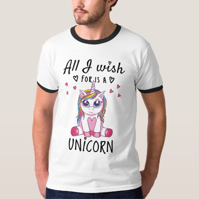 Allt jag önskar är en Enhörning T Shirt (Framsida)