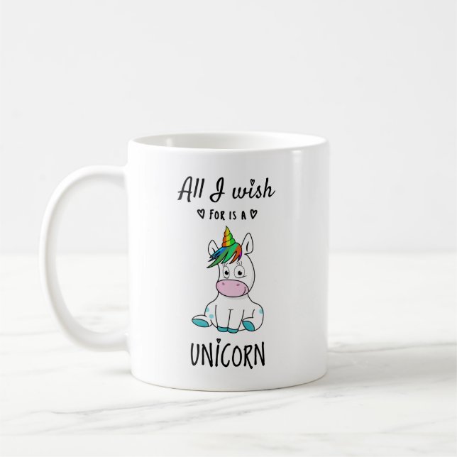 Allt jag önskar är en Unicorn Kaffemugg (Vänster)