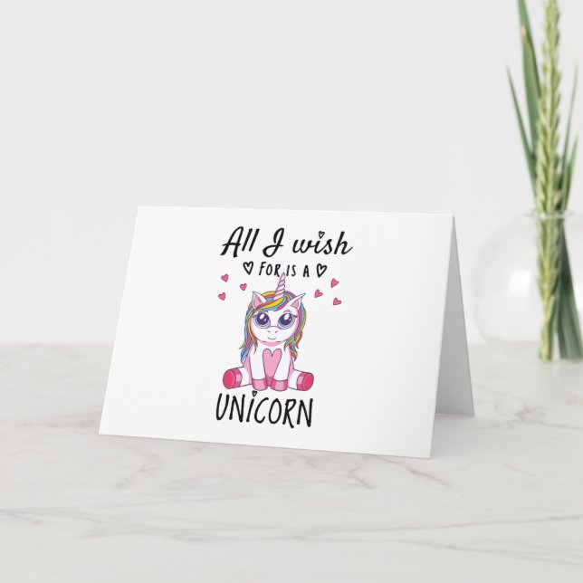 Allt jag önskar är en Unicorn Kort (Framsida)