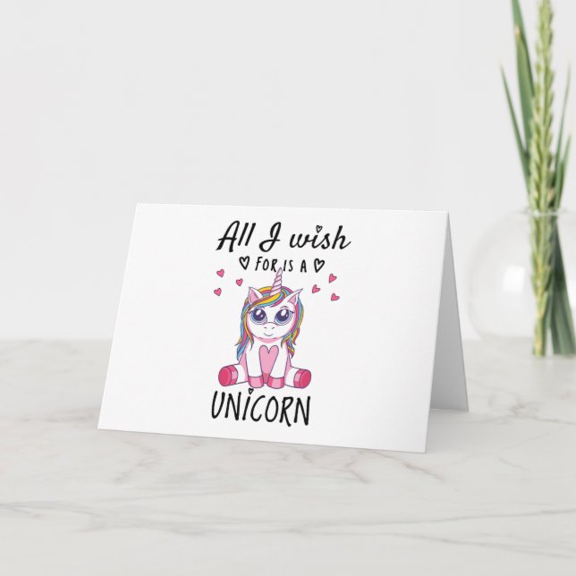 Allt jag önskar är en Unicorn Kort (Framsida)
