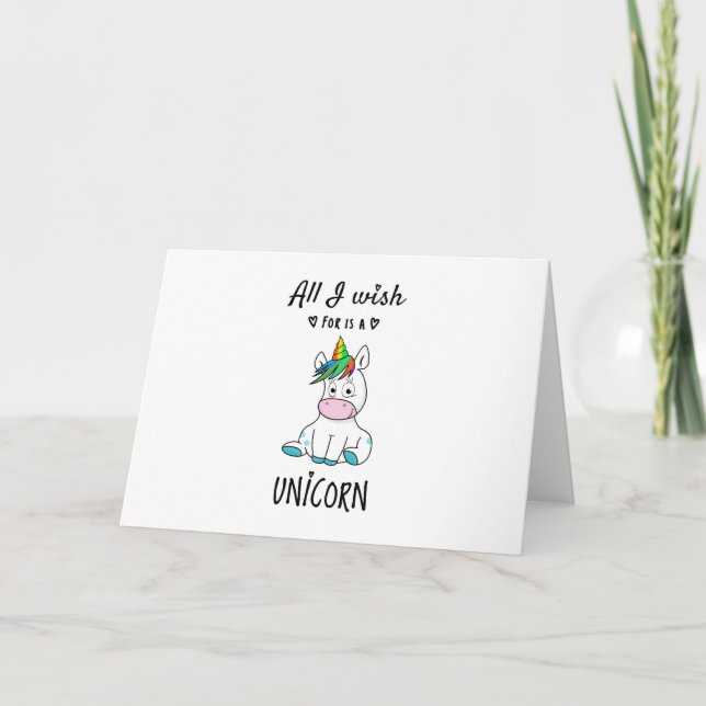 Allt jag önskar är en Unicorn Kort (Framsida)