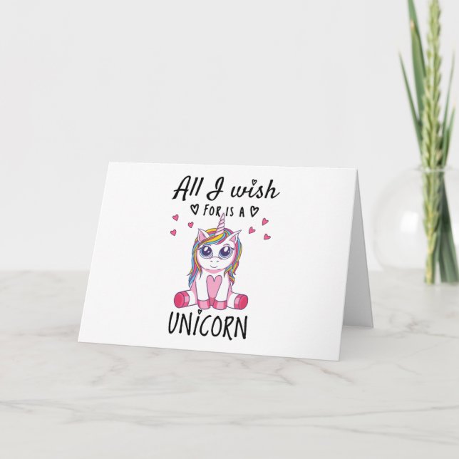 Allt jag önskar är en Unicorn Kort (Framsida)