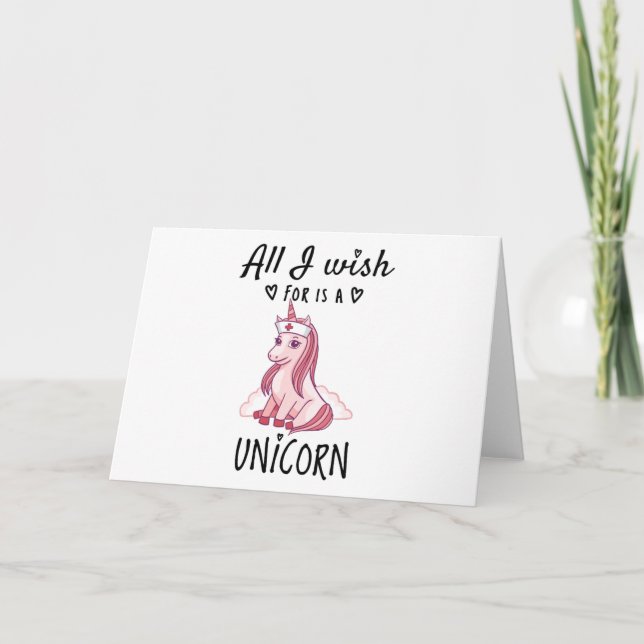 Allt jag önskar är en Unicorn Kort (Framsida)