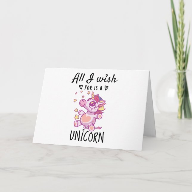 Allt jag önskar är en Unicorn Kort (Framsida)