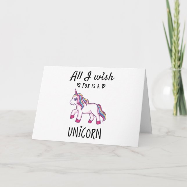 Allt jag önskar är en Unicorn Kort (Framsida)