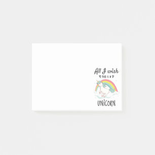 Allt jag önskar är en Unicorn Post-it Block