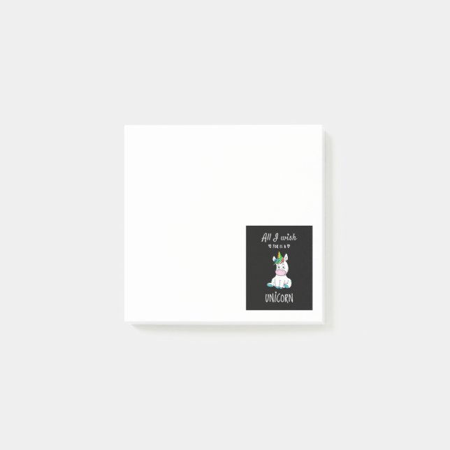 Allt jag önskar är en Unicorn Post-it Block (Framsida)