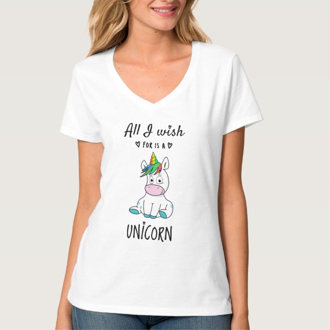 Allt jag önskar är en Unicorn T Shirt (Framsida)