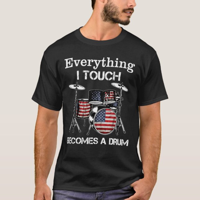 Allt jag rör vid blir en trumamerikansk Flagga T Shirt (Framsida)