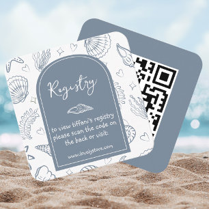 Allt jag ser är kärlek Dusty Blue QR-kod Bröllopsf Tilläggskort