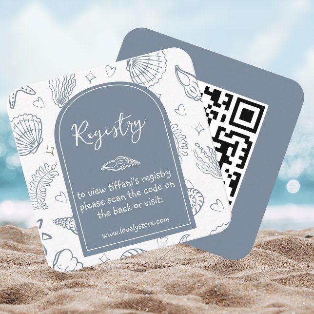 Allt jag ser är kärlek Dusty Blue QR-kod Bröllopsf Tilläggskort (Skapare uppladdad)